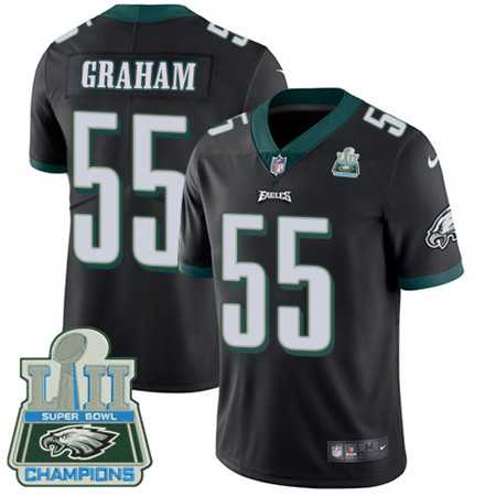 Men's Nike Eagles #55 Brandon Graham Black Alternate Super Bowl LII Champions Stitched Vapor Untouchable Limited Jersey
